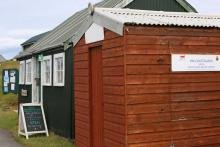 The Green Shed craft shop just by the habour on The Isle of Muck